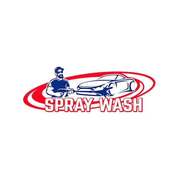 Vector spray wash auto logo ontwerp