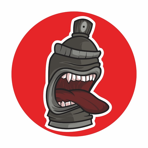 Spraycan monster illustration suitable for t shirt and sticker