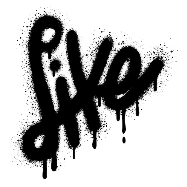 Sprayed like font graffiti with over spray in black over whiteVector Illustration