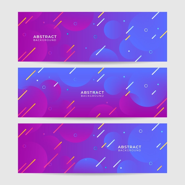 Banner di design astratto colorato viola sfumato a linea di diffusione