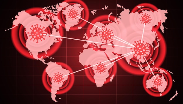 Vector the spread of novel coronavirus covid2019 dangerous virus warning signals show coronavirus spot