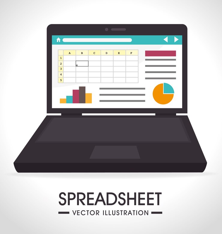 Vector spreadsheet design, vector illustration.