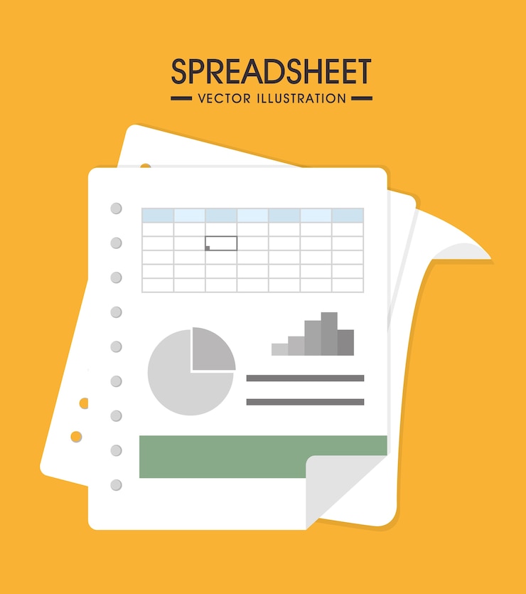 Vector spreadsheet design, vector illustration.