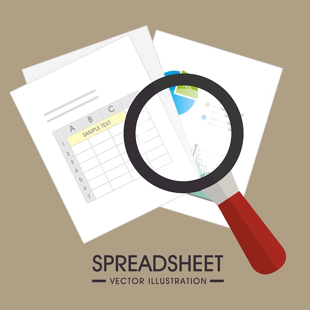 Spreadsheet design, vector illustration.