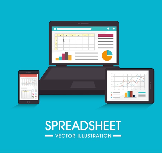 Spreadsheet design, vector illustration.