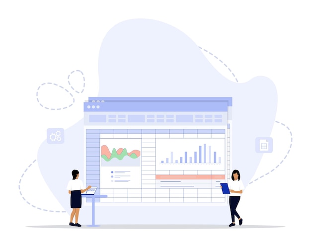 Vector spreadsheets concept illustratie