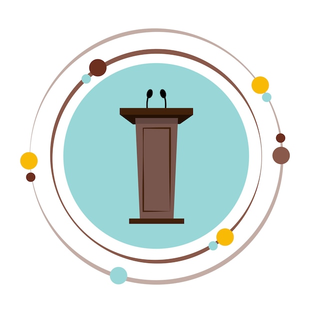 Spreker podium vector illustratie grafisch pictogram