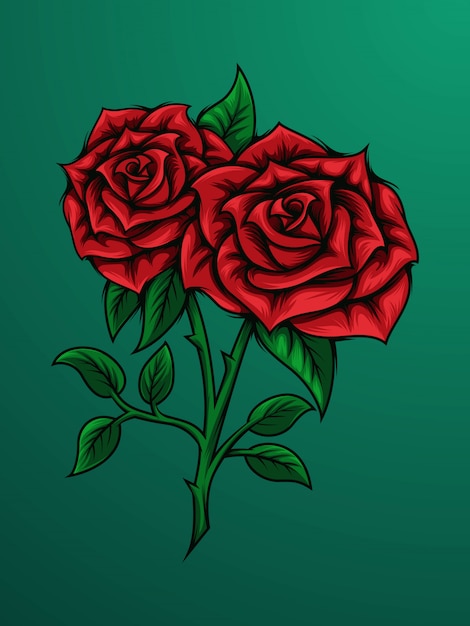 Una rosa rossa rametto