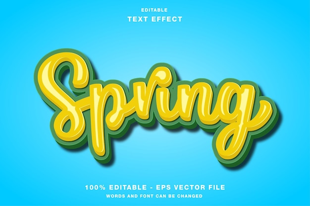 Spring 3D редактируемый текстовый эффект