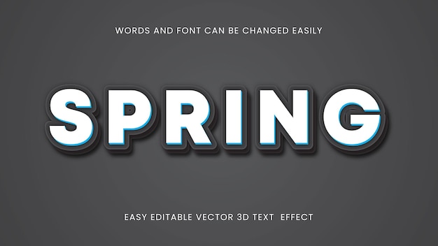 Spring 3d editable text style design
