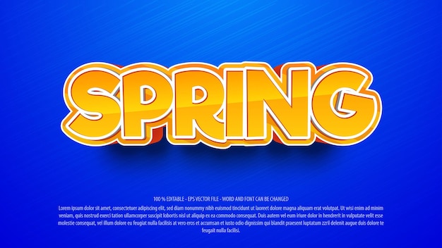 Spring 3d 스타일 편집 가능한 텍스트 효과