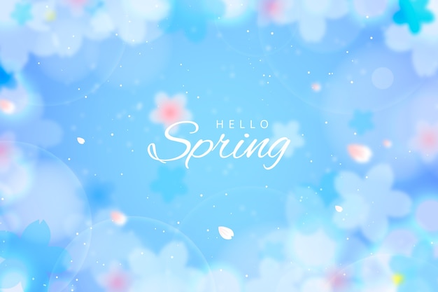 Spring background in blurred style