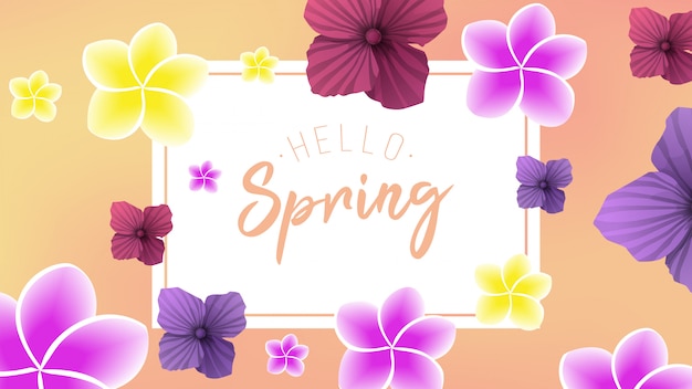 spring background with 2 flower