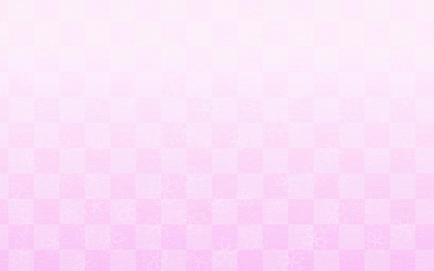 Vector spring backgrounds cherry blossom petals and japanese checkered pattern