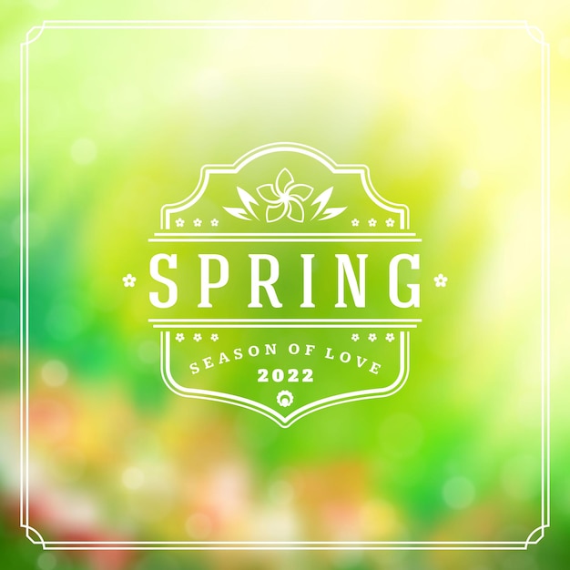 Vector spring badge vector typographic design greeting card