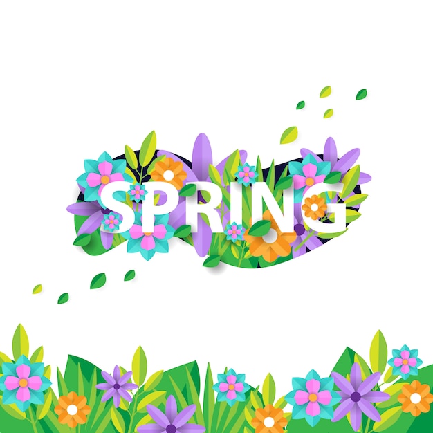 Spring banner template with flower