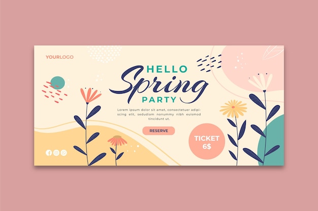 Vettore modello di banner di primavera