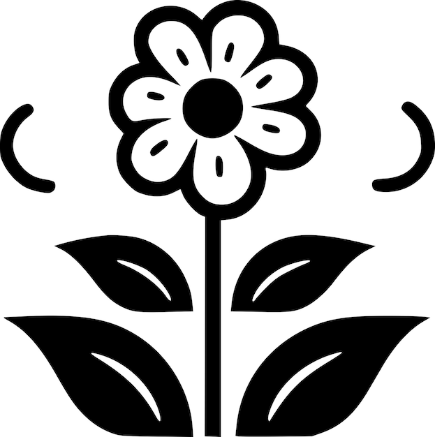 Spring Black and White Isolated Icon Vector illustration