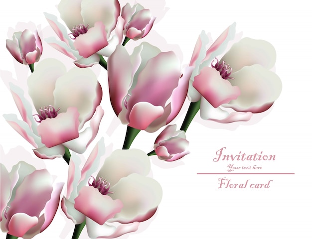 spring blossom floral invitation card