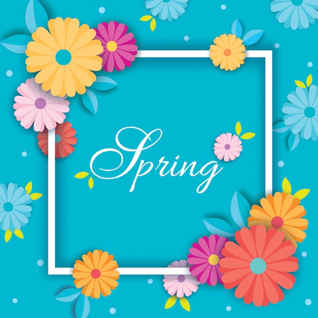 Spring blue card 