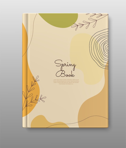 Vettore copertina del libro di primavera design botanico minimalista