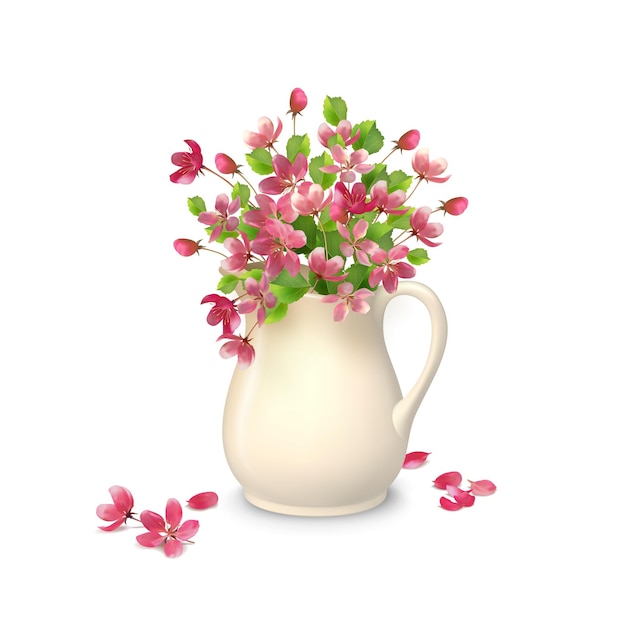 Spring bouquet in ceramic jug