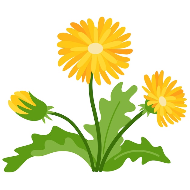 Spring Bright Color Flower Vector Clipart