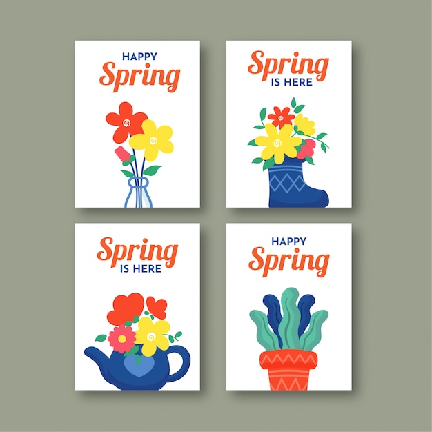 Vector spring card collection