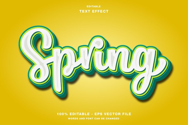 Spring Cartoon 3D Editable Text Effect