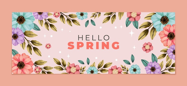 Vector spring celebration floral social media cover template