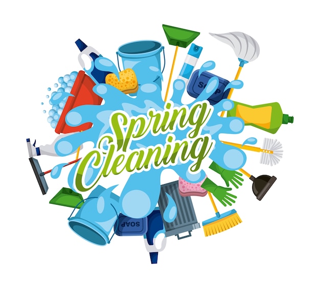 Vector spring cleaning water splash