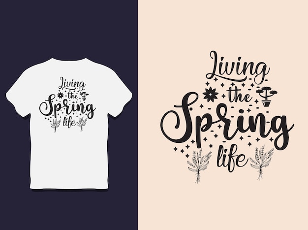 Vettore spring day tipografia t-shirt design