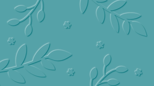 Spring design background of paper flowers and leaves