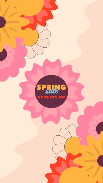 Vector spring design background, spring sale, social media post or etc