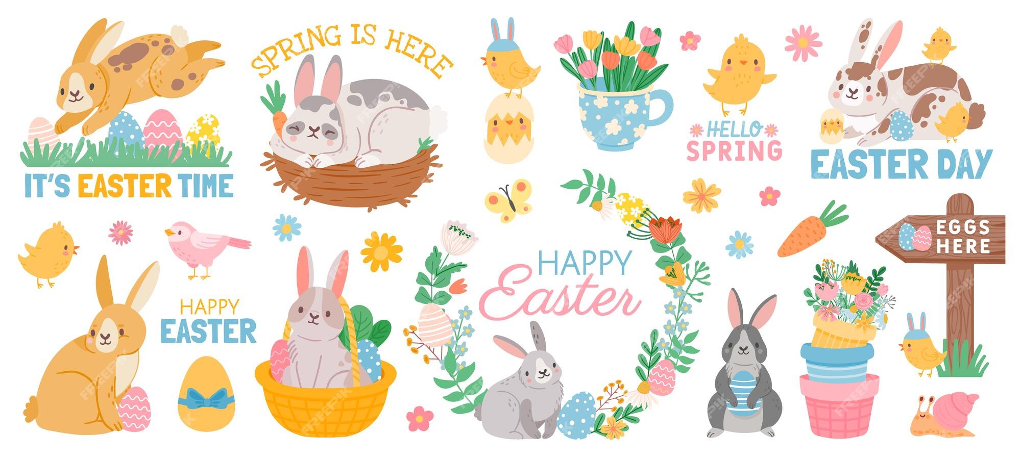 Easter のベクトルとイラストを無料でダウンロード Freepik