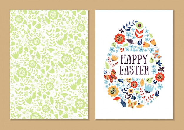 Spring Easter holiday card set