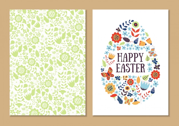 Spring easter holiday card set