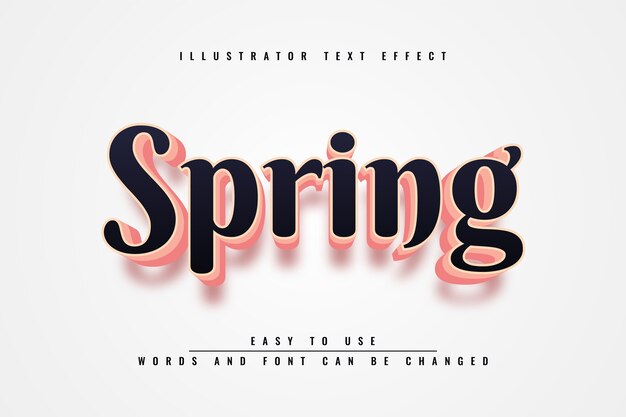 Vector spring - editable text effect design