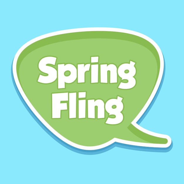 Spring Fling Messages Sticker Ontwerp lettering sticker typografische bericht chat badge