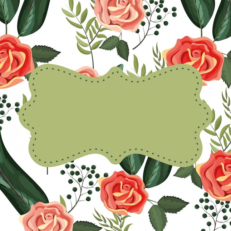 Vector spring floral frame