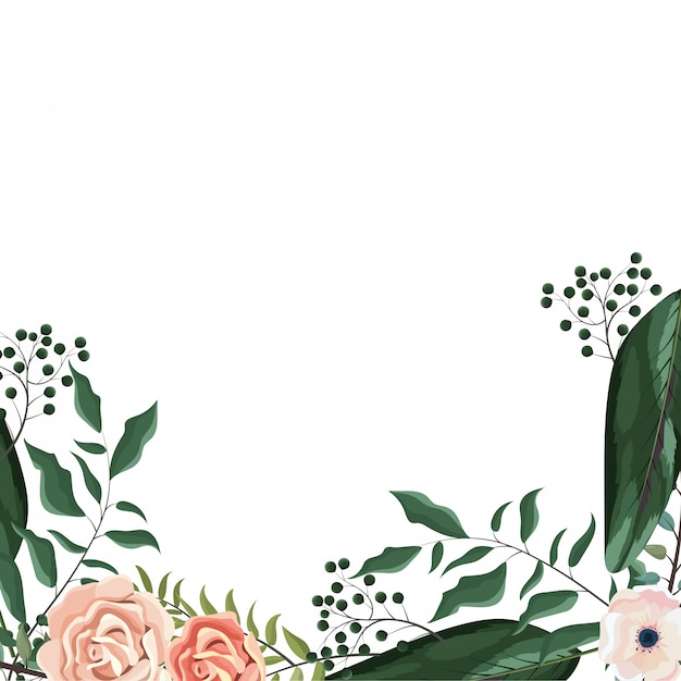 Vector spring floral frame