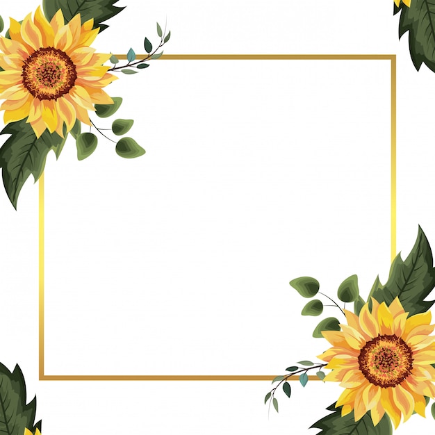 Vector spring floral frame