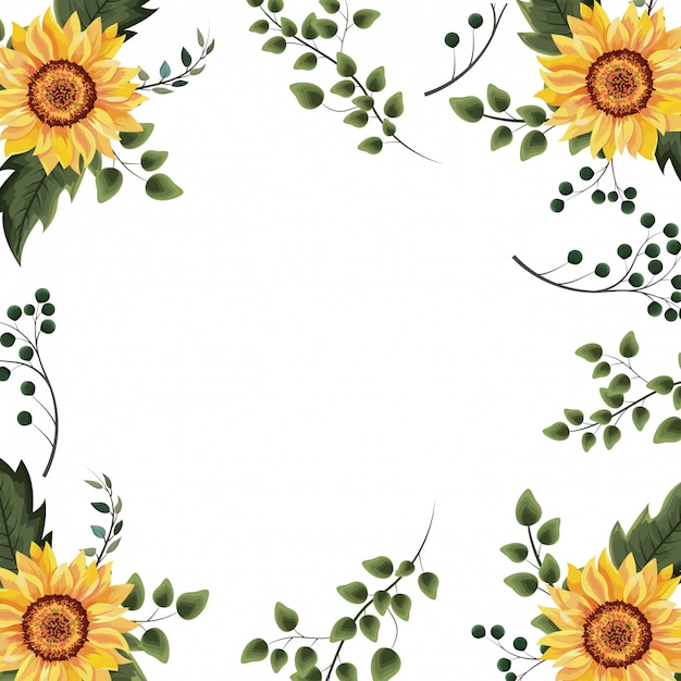 Vector spring floral frame