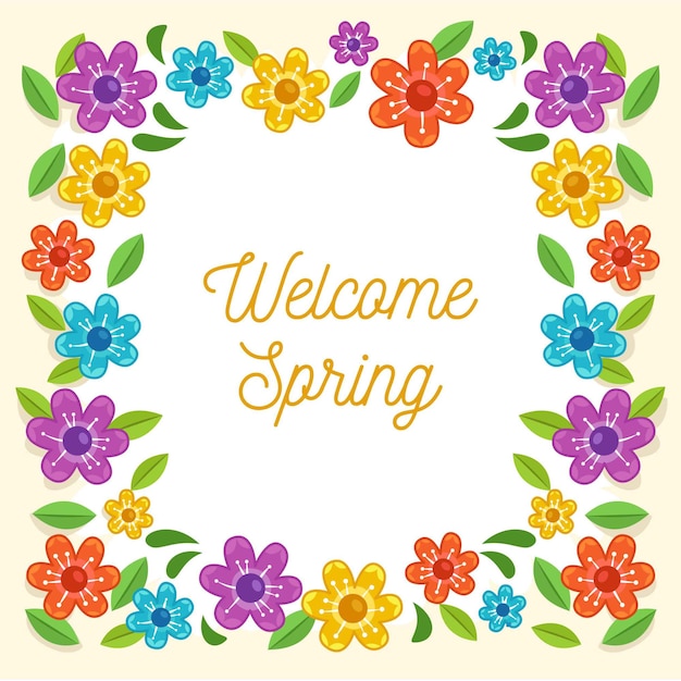 Vector spring floral frame