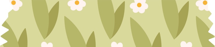 Vector spring floral washi tape