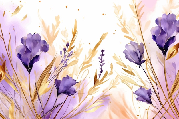 Весенний цветочный акварельный векторный фон Экзотический дизайн природы для обложки настенного искусства приглашение ткань плакат печать на холсте в стиле акварели