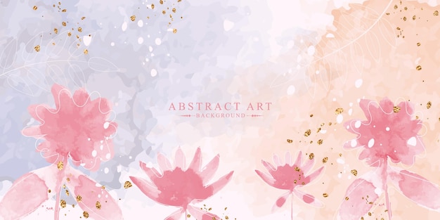 Spring floral in watercolor vector background flower and botanical leaves watercolor