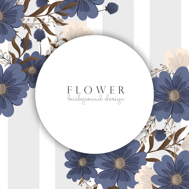 Spring flower boarder - blue flower