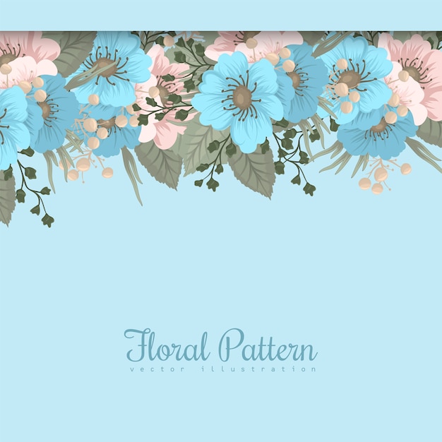 Spring flower boarder - light blue flower