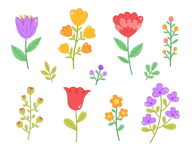 Vector spring flower collection